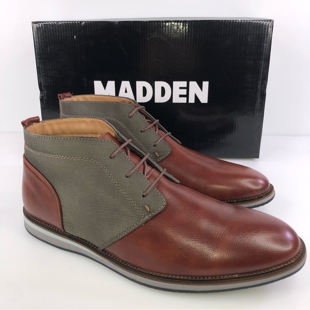 Steve Madden Hinton Men Plain Toe Chukka Boots Size US 9.5 Cognac